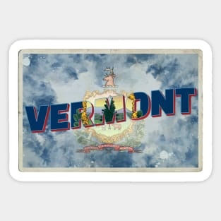 Vermont vintage style retro souvenir Sticker